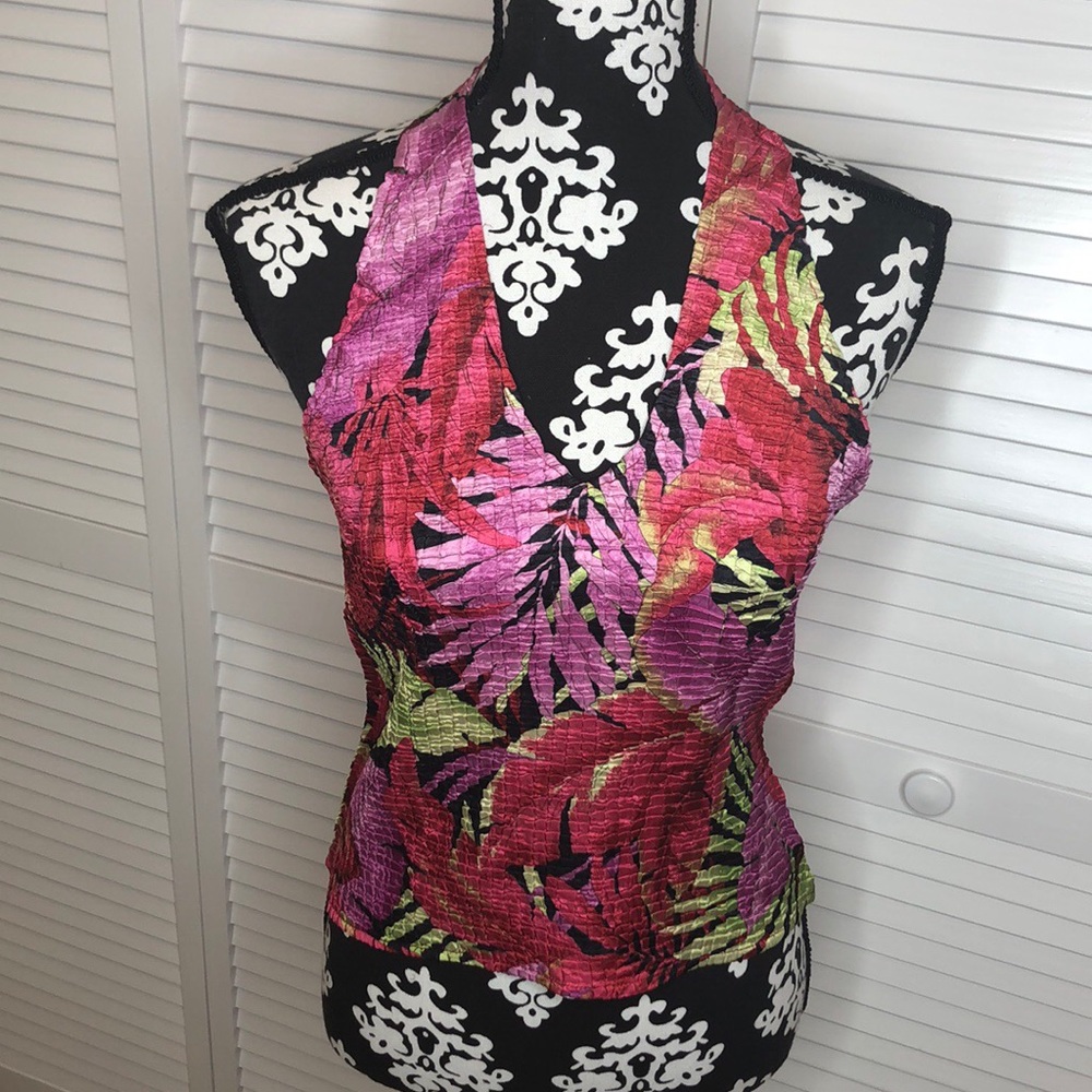 Cache V Neck Halter Top Large - image 1